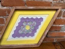 Framed quilt wall hanging