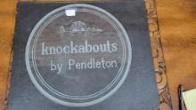 Glass Pendleton Wool advert sign