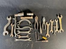 Antique Open End Wrenches, Box Wrenches, & 3-Spark Plug Sockets