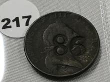 1793 Bermuda George III Copper Half Penny
