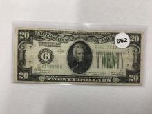 1928 B $20 FRN Green seal