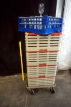 Crates Of Restaurant Glassware With Rolling Cart!