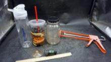 Caulk Gun, Glass Jar, Confetti Cup, Water Bottle