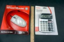 Microsoft Wheel Mouse & Xerox Desktop Calculator