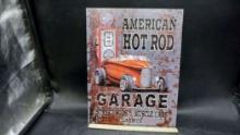 American Hot Rod Garage Metal Sign
