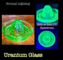 Uranium Glass Reamer Juicer - Very Radioactive With Intense Uv Glow