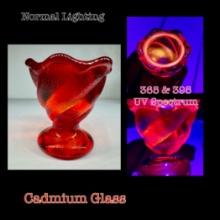Fenton Shot Glass - Very Uv Reactive Like Uranium Glass - Adds Nice Color To Uranium Displays