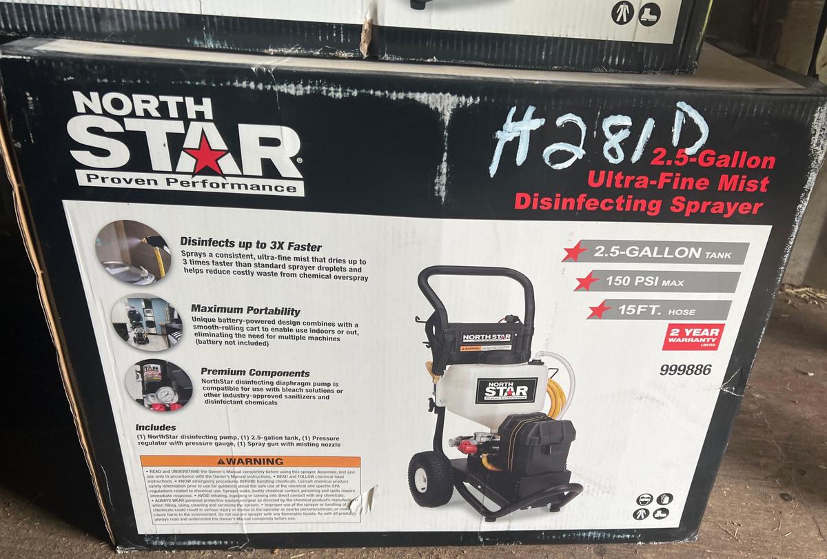 North Star 2.5 gallon Ultra Fine Mist Disinfecting Sprayer - New in Box