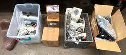 Crates and Boxes of Misc. Motorcycle Parts and Headlights