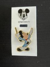 Walt Disney Mickey as Conductor Pin on Card Vintage Disney Collectible Looks New
