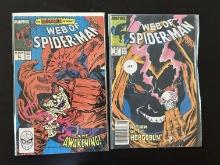 2 issues. Web of Spider-Man Marvel Comics #38 & #47 1988, 1989