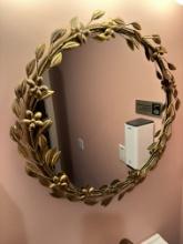 22" Round Gold Leaf Frame Decor Mirrors