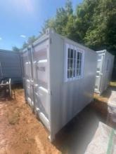 8 FOOT OFFICE CONTAINER WITH DOOR AND WINDOW