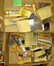 LARGE LOT OF PAINT BRUSHES with WOOSTER & SCRAPPERS