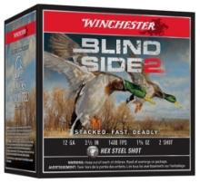 Winchester Ammo XBS12L2 Blind Side 2 12 Gauge 3.50 1 58 oz 1400 fps 2 Shot 25 Bx