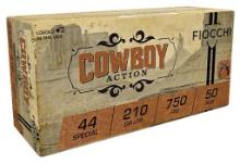 Fiocchi 44SCA Cowboy Action Pistol 44 Special 210 gr Lead Flat Point LFP 50 Per Box