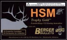 HSM 3006185VL Trophy Gold Extended Range 3006 Springfield 185 gr Berger Hunting VLD Match BHVLDM 20