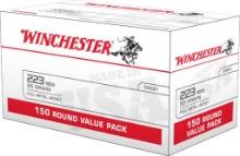 Winchester Ammo W223150 USA 223 Rem 55 gr 3240 fps Full Metal Jacket FMJ 150 Bx