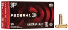 Federal AE38K American Eagle Handgun 38 Special 130 gr Full Metal Jacket FMJ 50 Per Box