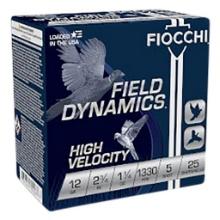 Fiocchi 12HV5 Field Dynamics High Velocity 12 Gauge 2.75 1 14 oz 1330 fps 5 Shot 25 Bx