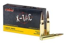 PMC 762X XTac Military 7.62x51mm NATO 147 gr Full Metal Jacket BoatTail FMJBT 20 Per Box