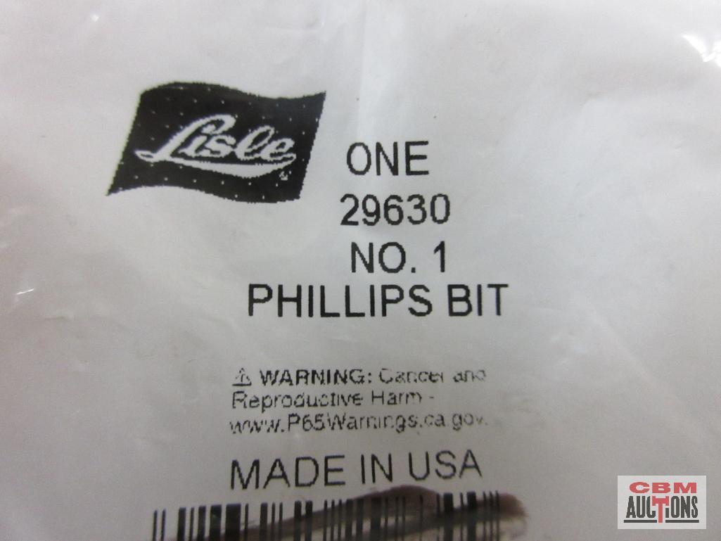 Lisle 30170 3/8" Straight Slot Bit Lisle 30180 #2 Phillips Insert Bit Lisle 30190 #4 Phillips Insert