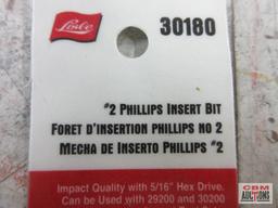 Lisle 30170 3/8" Straight Slot Bit Lisle 30180 #2 Phillips Insert Bit Lisle 30190 #4 Phillips Insert