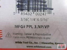 Wilde PPL3.NP/VP 3 Piece Long Pin Punch Set (3/16", 1/4" & 5/16")