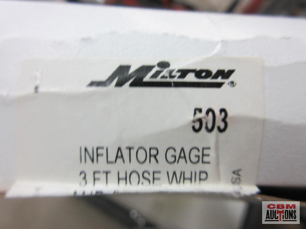 Milton 503 Inflator Gage 3' Hose Whip & Safety Clip