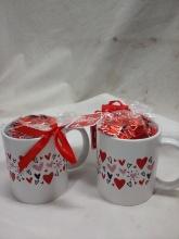 Heart mugs x2 with hard candy