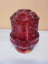 Vintage Indiana Glass Ruby Red Flash Fairy Lamp