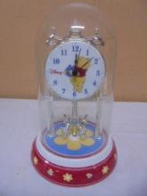 Disney Winnie The Pooh Glass Dome Porcelain Clock
