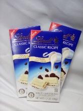 Lot of 3 Lindt Classic Recipe White Chocolate Cookies and Creme 4.2Oz Bars