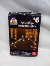 Happy Halloween Orange Garland Lights. 70 Pack.