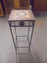 Mosaic Tile Top Iron Plant Stand
