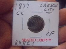 1877 Carson City Seated Liberty Dime