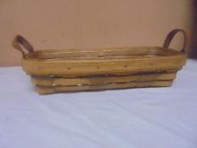 1990 Longaberger Stained Cracker Basket w/ Protector