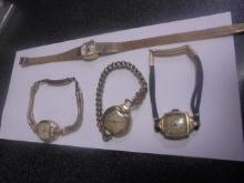 Group of 4 Vintage Ladies 10kt Gold Filled Watches