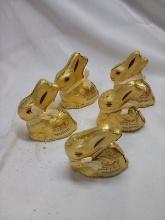 Lot of 5 Lindt White Chocolate Gold Bunnies