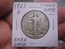1923 S Mint Silver Walking Liberty Half Dollar