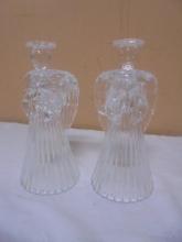 Set of Beautiful Lead Crystal Candle Holders