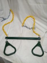 Swing set handle bars – green and yellow