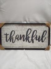 24.5”x12.5” Framed “Thankful” Wall Art w/ Lift- MSRP $12