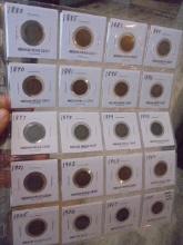 Group of 20 Assorted Date Indian Head Cents