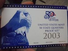 2003 United State Mint 50 State Quarters Proof Set