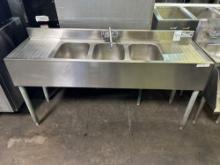 Krowne 60 in. 3 Compartment Bar Sink