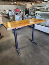 55 in. x 24 in. Live Edge Wood Top High Bar Tables