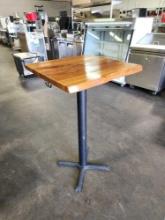 24 in. x 24 in. Live Edge Wood Top High Bar Tables