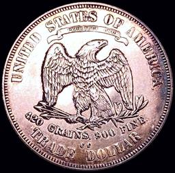 1874-CC Silver Trade Dollar CHOICE AU