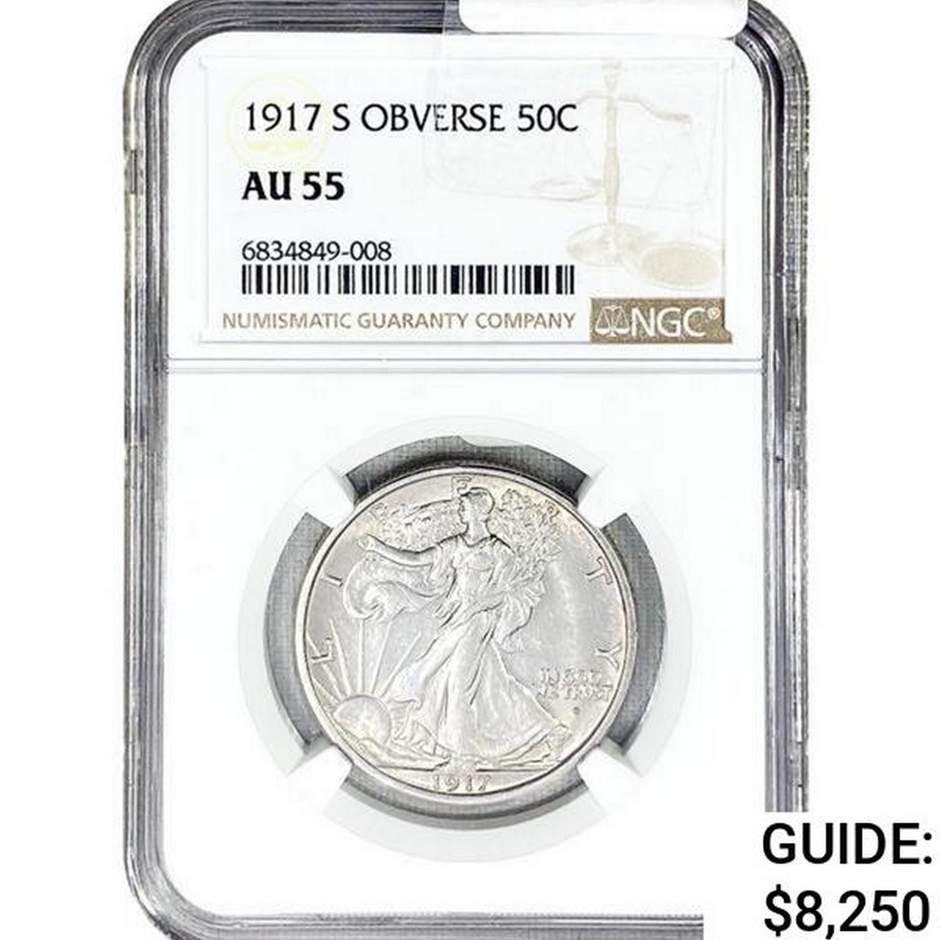 1917-S Walking Liberty Half Dollar NGC AU55